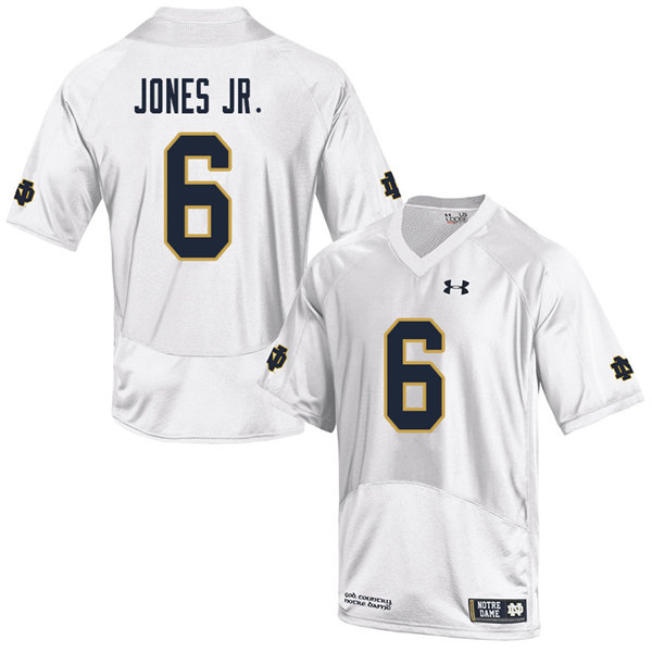 Men #6 Tony Jones Jr. Notre Dame Fighting Irish College Football Jerseys Sale-White